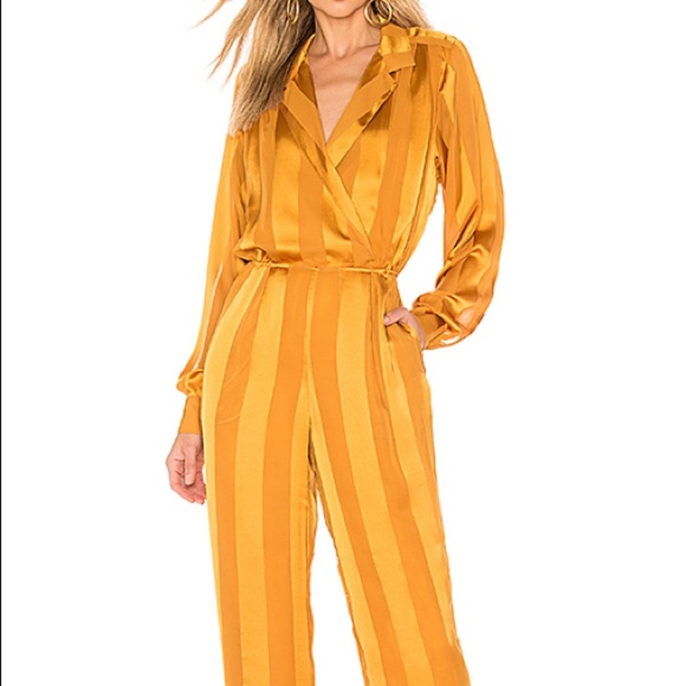 House of Harlow 1960 X REVOLVE Margot Jumpsuit - Gold Yellow Marigold Colors